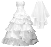 Brautkleid mit Unterrock